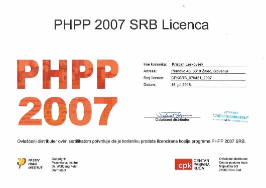 licenca phpp