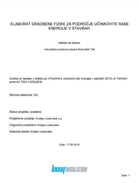 elaborat gradbene fizike